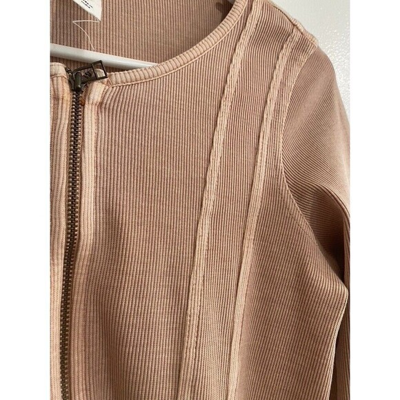Daily Practice Anthropologie Sz M Play it Cool Sporty Tan Sporty Ribbed Dress - Picture 9 of 10